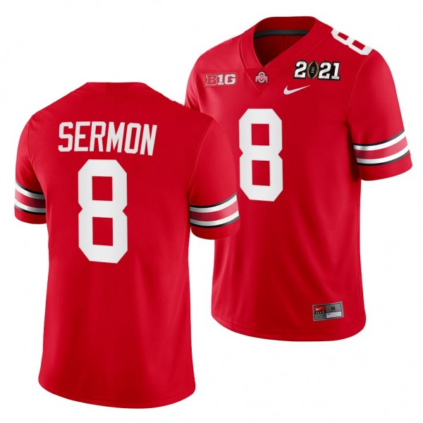 Ohio State Buckeyes Trey Sermon 2021 Sugar Bowl Champions Jersey Scarlet College Football Playoff Home