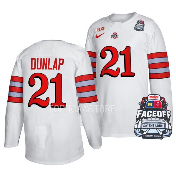 Ohio State Buckeyes Joe Dunlap Faceoff On The Lake White #21 Football-Inspired Jersey 2023