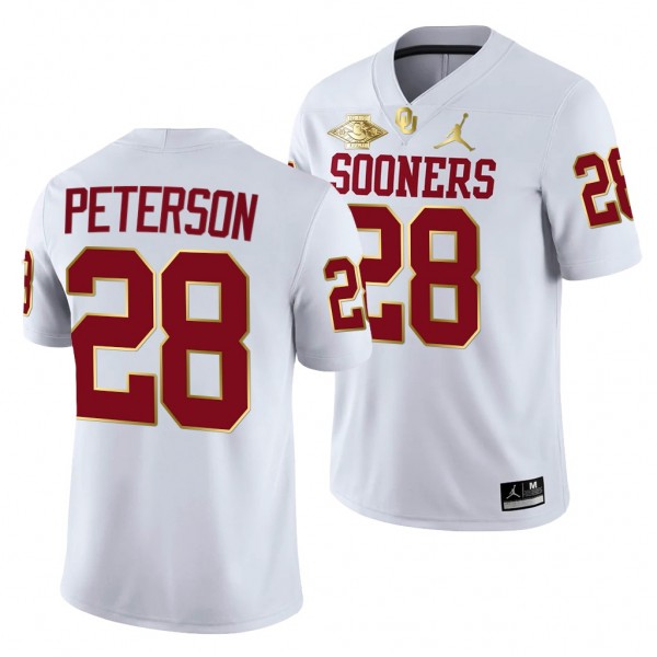 Oklahoma Sooners Adrian Peterson 28 White 2021 Red...