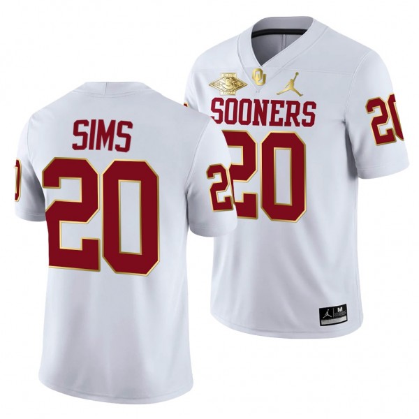 Oklahoma Sooners Billy Sims 20 White 2021 Red Rive...