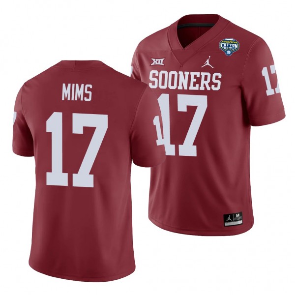 Oklahoma Sooners Marvin Mims Crimson 2020 Cotton Bowl Game Jersey