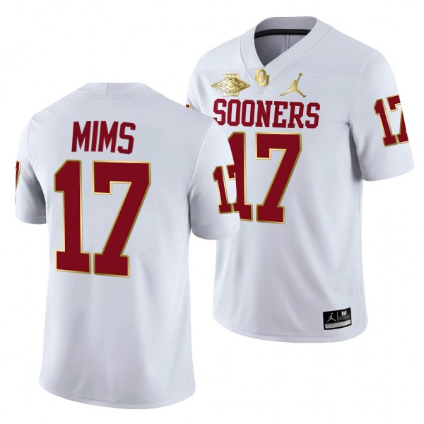 Oklahoma Sooners Marvin Mims 17 White 2021 Red Riv...