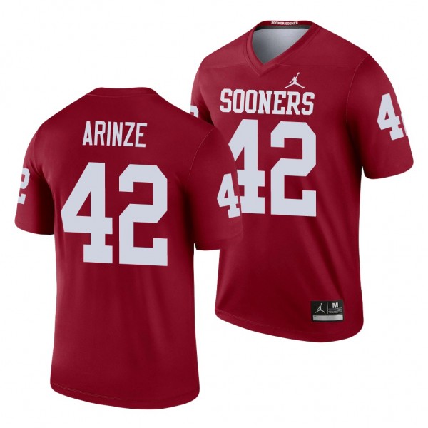 Oklahoma Sooners Noah Arinze 42 Crimson Legend Football Jersey Men's