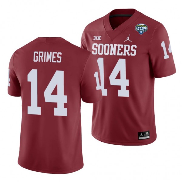 Oklahoma Sooners Reggie Grimes Crimson 2020 Cotton...