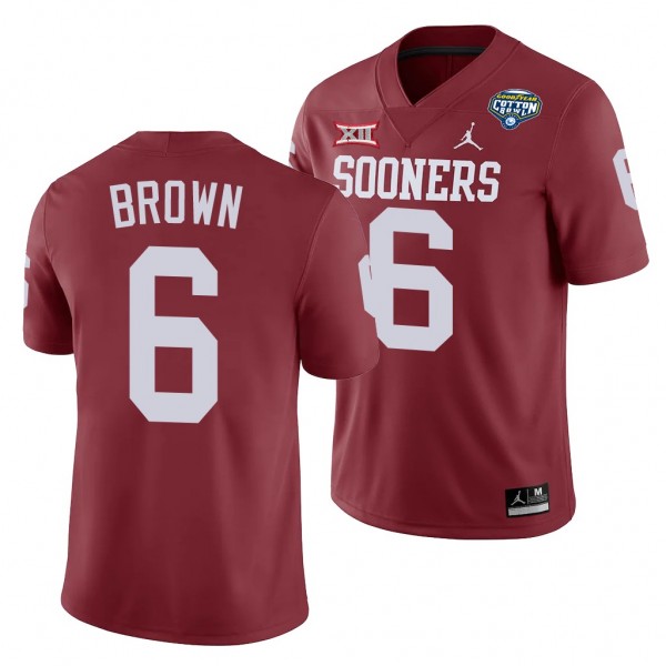 Oklahoma Sooners Tre Brown 2020 Cotton Bowl Classic Crimson College Football Jersey