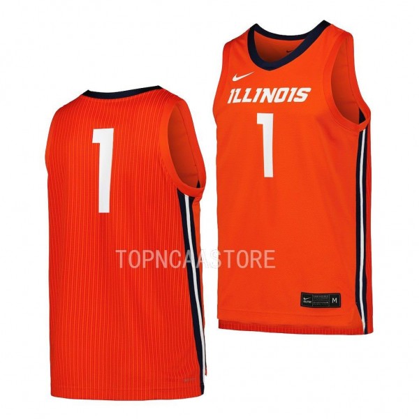 Illinois Fighting Illini Replica Basketball #1 Orange Jersey