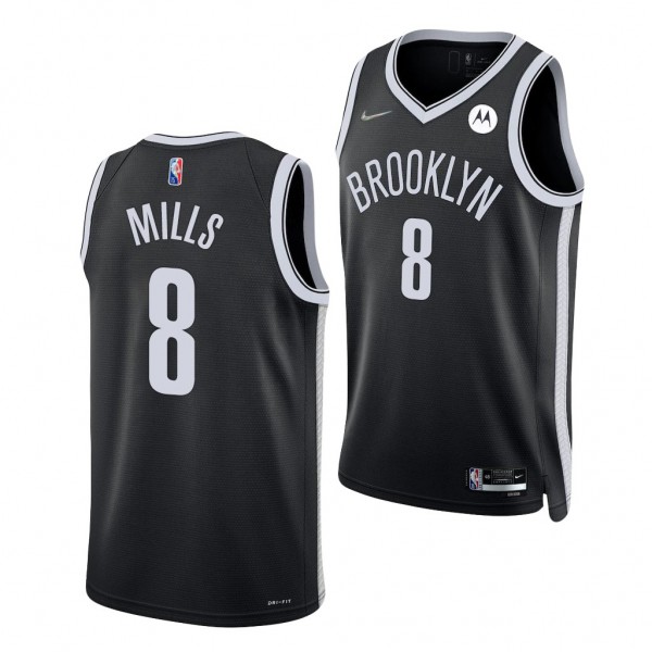 NBA Draft Patty Mills #8 Nets Black Jersey 2021-22...