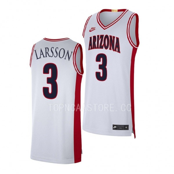 Arizona Wildcats Pelle Larsson Limited Basketball 2022 Maui Invitational Champs uniform White #3 Jersey