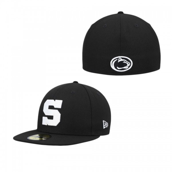 Penn State Nittany Lions Black White 59FIFTY Fitte...
