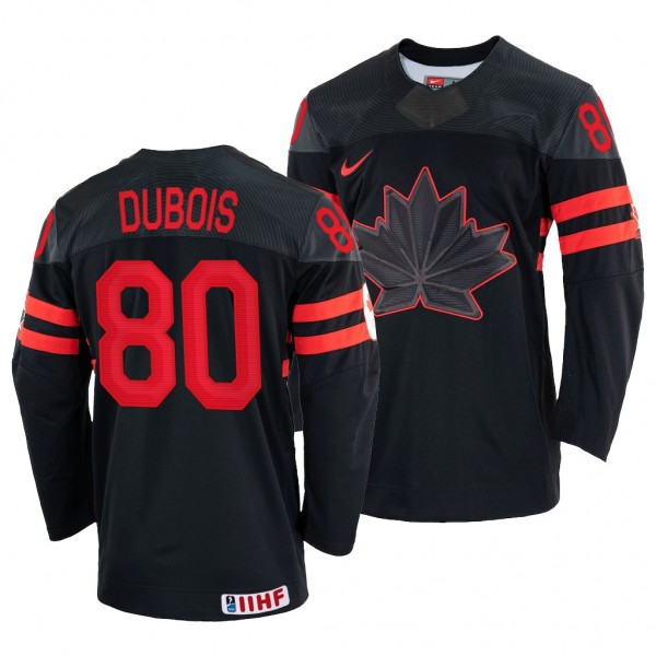 Canada Hockey Pierre-Luc Dubois #80 Black Replica Jersey 2022 IIHF World Championship