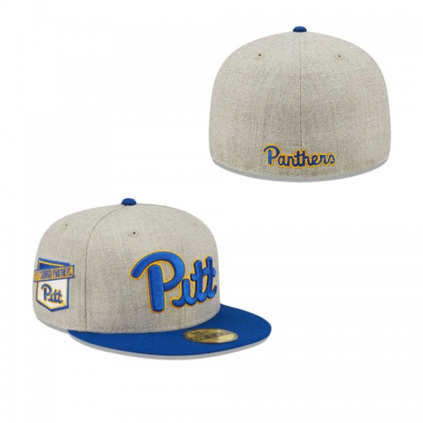 Pitt Panthers Grey Heather Patch 59FIFTY Fitted Ha...