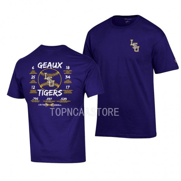 Purple Baseball Accomplishments LSU Tigers Men Shirt