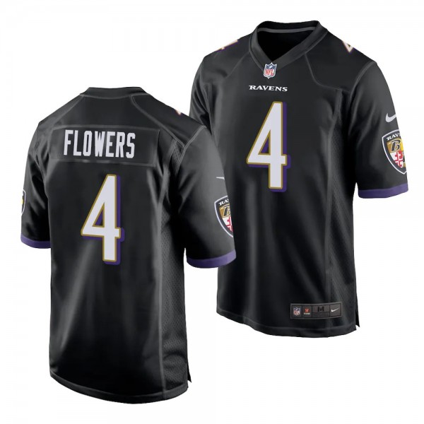 2023 NFL Draft Zay Flowers Baltimore Ravens #4 Bla...