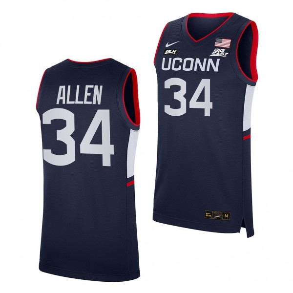 UConn Huskies Ray Allen #34 Navy Alumni Jersey 202...