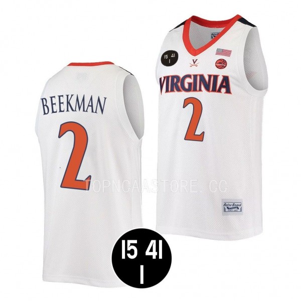 Virginia Cavaliers Reece Beekman White #2 UVA Stro...