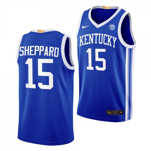 Reed Sheppard Kentucky Wildcats #15 Blue Away Jers...
