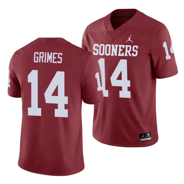 Oklahoma Sooners Reggie Grimes Crimson Game Men's College Football Jersey
