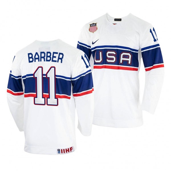 Riley Barber USA Hockey 2022 IIHF World Championship White Home Jersey #11
