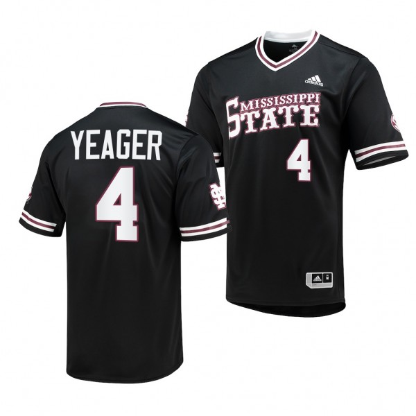 RJ Yeager Mississippi State Bulldogs #4 Black Coll...