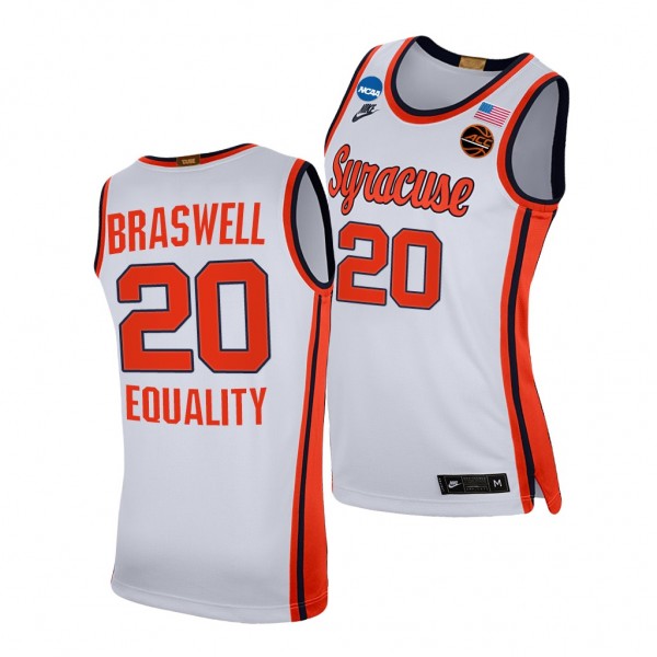 Syracuse Orange Robert Braswell White 2021 March M...