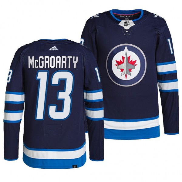 2022 NHL Draft Rutger McGroarty Jets #13 Navy Auth...