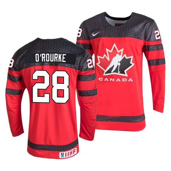 Ryan O'Rourke #28 Canada Hockey 2022 IIHF World Junior Championship Away Jersey Red