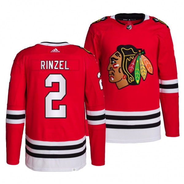 2022 NHL Draft Sam Rinzel Blackhawks #2 Red Authen...