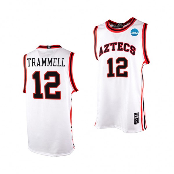 San Diego State Aztecs Darrion Trammell 2023 NCAA March Madness Throwback White Jersey