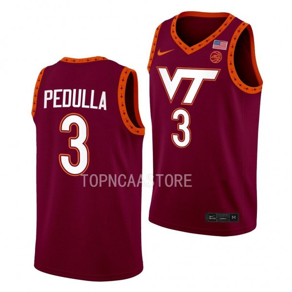 Virginia Tech Hokies Sean Pedulla Swingman Basketball 2022-23 Jersey Maroon