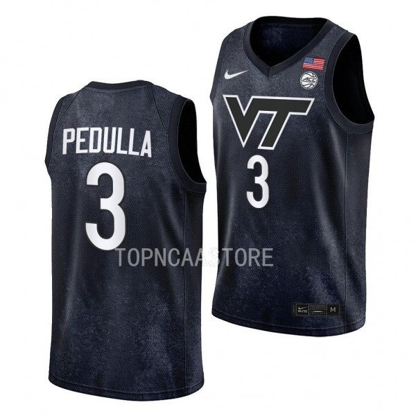 2022-23 Virginia Tech Hokies Sean Pedulla Black Swingman Jersey College Basketball
