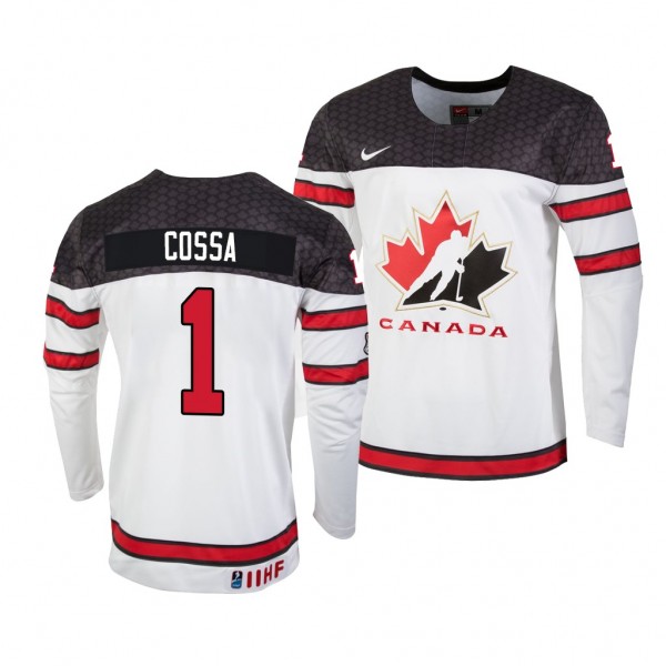 Canada Hockey Sebastian Cossa White 2022 IIHF Worl...