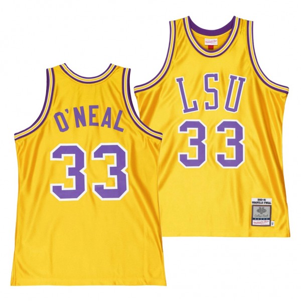 Shaquille O'Neal #33 LSU Tigers Home 1990 Authenti...