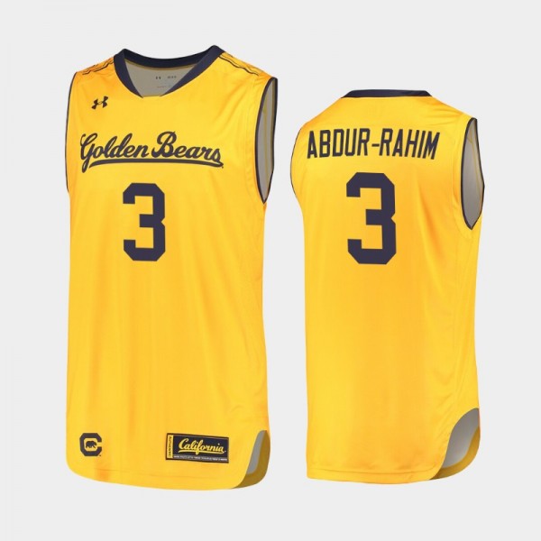 California Bears Shareef Abdur-Rahim Yellow 2019-20 Replica College Basketball Jersey