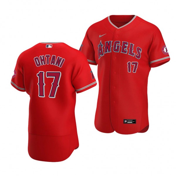 Shohei Ohtani Los Angeles Angels #17 Red Authentic...