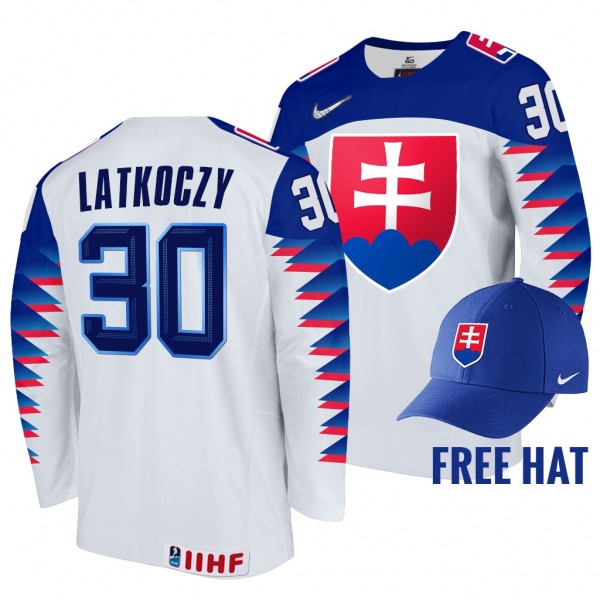 Simon Latkoczy #30 Slovakia Hockey 2022 IIHF World...