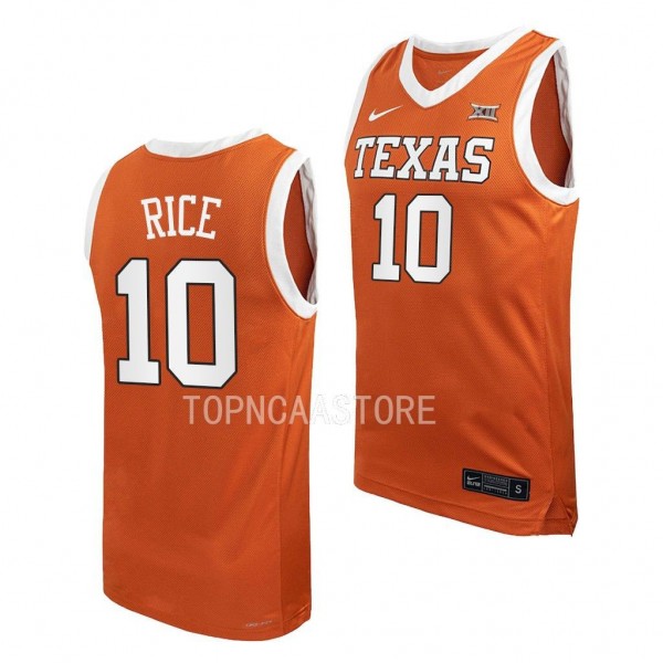 Texas Longhorns Sir'Jabari Rice Orange #10 Jersey ...