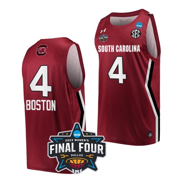2023 NCAA Final Four Aliyah Boston South Carolina Gamecocks #4 Garnet Womens Basketball Jersey