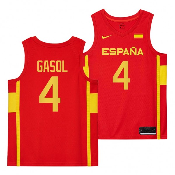 Spain Basketball Pau Gasol 2021 Tokyo Olymipcs Gasol Limited Jersey