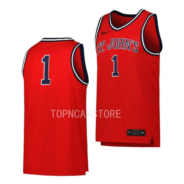 St. John's Red Storm #1 Red Replica Basketball Jer...