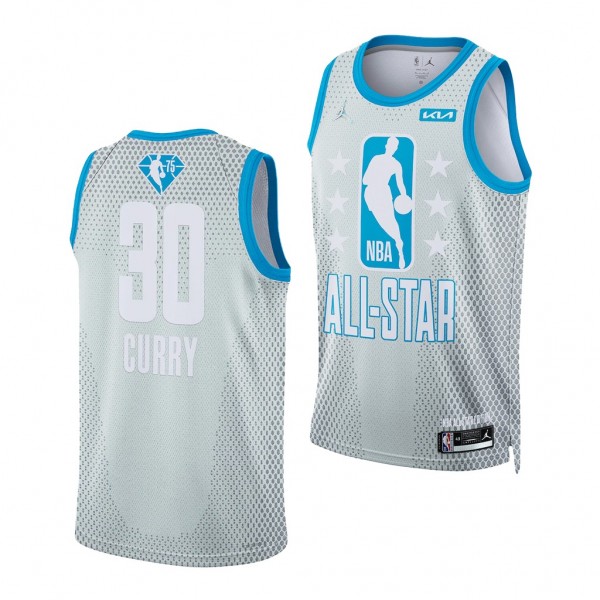 Stephen Curry 2022 Cleveland All-Star Warriors #30 Gray 75th Patch Jersey