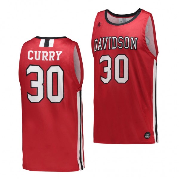 Stephen Curry #30 Davidson Wildcats College Basketball Throwback Red Jersey