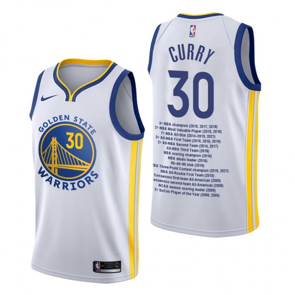 NBA Draft Stephen Curry #30 Warriors White Jersey ...