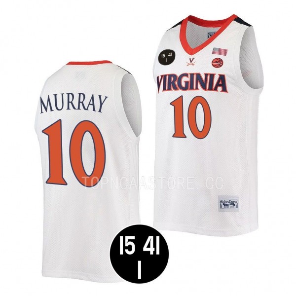 Virginia Cavaliers Taine Murray White #10 UVA Stro...