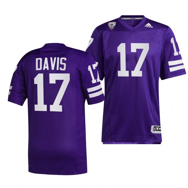 Washington Huskies Taj Davis #17 Purple 91 Throwba...