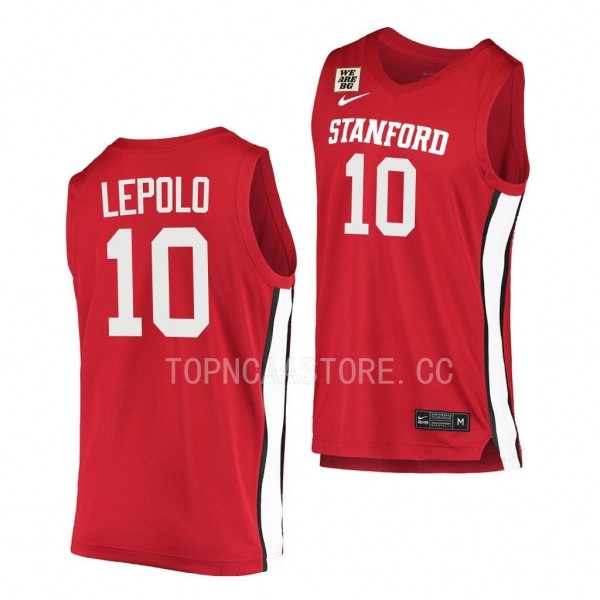 Stanford Cardinal We are BG Talana Lepolo #10 Cardinal Basketball Jersey