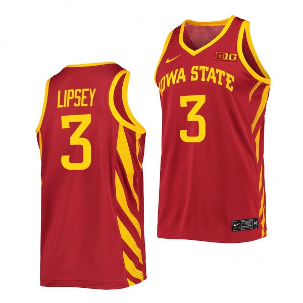 Tamin Lipsey Iowa State Cyclones #3 Cardinal College Basketball Jersey 2022-23 Replica