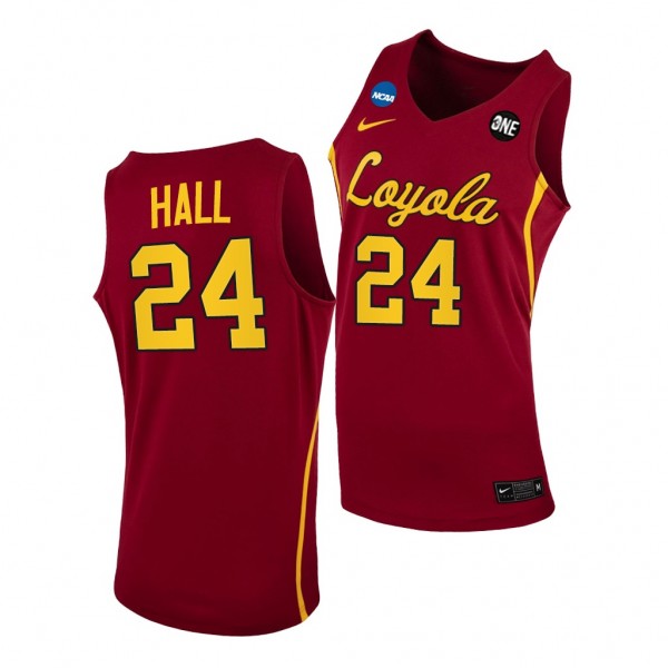 Loyola Chicago Ramblers Tate Hall Maroon 2021 March Madness Sweet 16 Home Jersey