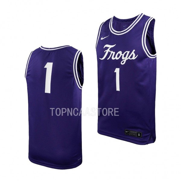 TCU Horned Frogs #1 Purple Replica Basketball Jers...