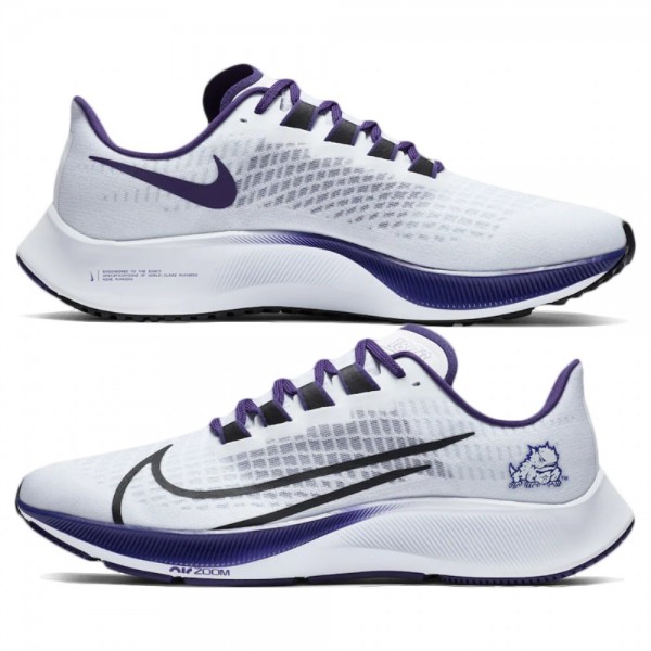 TCU Horned Frogs White Pegasus 37 Running Shoes Un...
