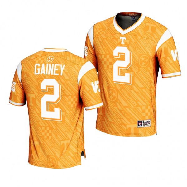 Jordan Gainey Tennessee Volunteers Highlight Print #2 Jersey Men's Orange Football Fashion Uniform
